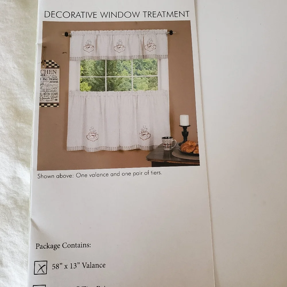 Coffee cafe au lait decorative window theme valance 58